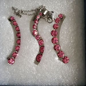 NIB SS EAR CLIMBING EARRINGS AND NECKLACE